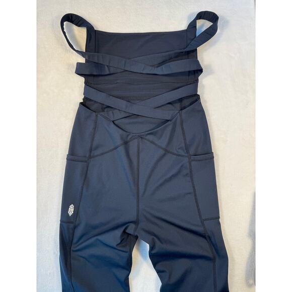 Free People FP Movement My High One Piece Bodysuit Jumpsuit Women Black Sz S - Picture 4 of 11